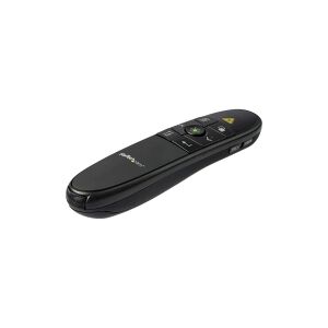 StarTech.com Wireless Presentation Remote with Green Laser Pointer - 90 ft. (27 m) - USB Presentation Clicker for Mac and Windows (PRESREMOTEG) - Fjernbetjening til præsentation - RF - sort