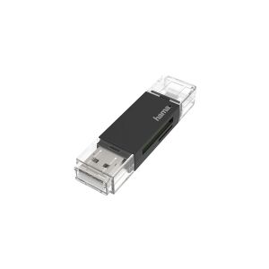Hama - Kortlæser (SD, microSD, SDHC, microSDHC, SDXC, microSDXC) - micro USB 2.0 / USB 2.0