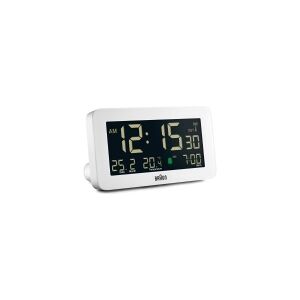 Braun BC10, Digital alarmur, Rektandel, Hvid, 12/24h, F, °C, LCD