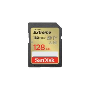 SanDisk - Flashhukommelseskort (microSDXC til SD adapter inkluderet) - 128 GB - Video Class V30 / UHS-I U3 / Class10 - microSDXC UHS-I