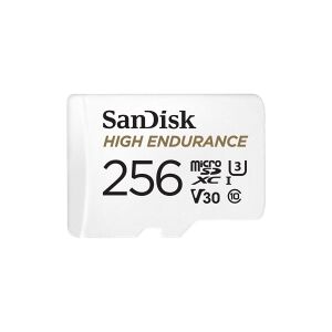 SanDisk High Endurance - Flashhukommelseskort (microSDXC til SD adapter inkluderet) - 256 GB - Video Class V30 / UHS-I U3 / Class10 - microSDXC UHS-I