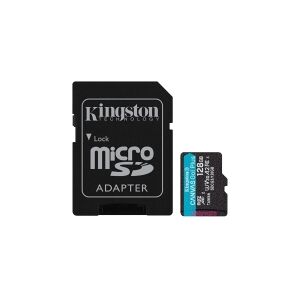 Kingston Technology Kingston Canvas Go! Plus - Flashhukommelseskort (microSDXC til SD adapter inkluderet) - 128 GB - A2 / Video Class V30 / UHS-I U3 / Class10 - microSDXC UHS-I