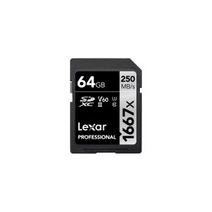 Lexar Media Lexar Professional - Flashhukommelseskort - 64 GB - Video Class V60 / UHS-II U3 / Class10 - 1667x - SDXC UHS-II