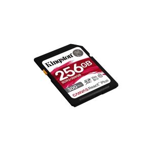 Kingston Technology Kingston Canvas React Plus - Flashhukommelseskort - 256 GB - Video Class V90 / UHS-II U3 / Class10 - SDXC UHS-II