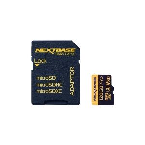 Next Base Nextbase - Flashhukommelseskort (microSDXC til SD adapter inkluderet) - 128 GB - Video Class V30 / UHS-I U3 - microSDXC