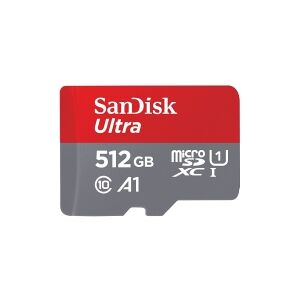 SanDisk Ultra - Flashhukommelseskort (microSDXC til SD adapter inkluderet) - 512 GB - A1 / UHS Class 1 / Class10 - microSDXC UHS-I