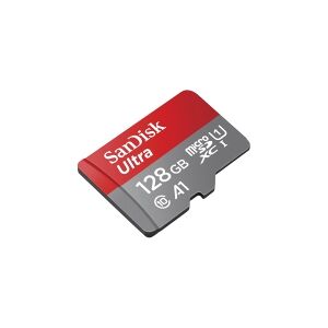 SanDisk Ultra - Flashhukommelseskort (microSDXC til SD adapter inkluderet) - 128 GB - A1 / UHS-I U1 / Class10 - microSDXC UHS-I