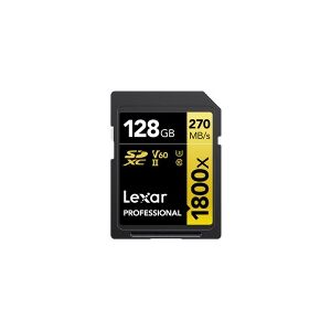 Lexar Media Lexar Professional GOLD Series - Flashhukommelseskort - 128 GB - Video Class V60 / UHS-II U3 / Class10 - 1800x - SDXC UHS-II