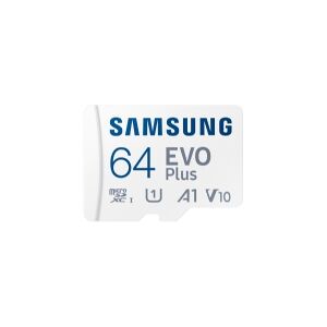 Samsung EVO Plus MB-MC64SA - Flashhukommelseskort (microSDXC til SD adapter inkluderet) - 64 GB