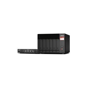 Qnap Systems QNAP TS-673A - NAS-server - 6 bays - SATA 6Gb/s - RAID RAID 0, 1, 5, 6, 10, 50, JBOD, 60 - RAM 8 GB - 2.5 Gigabit Ethernet - iSCSI support - med QSW-1105-5T switch