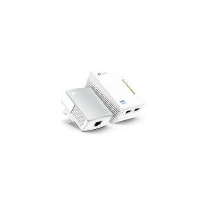 TP-Link TL-WPA4220KIT AV500 WiFi Powerline Extender - Starter Kit - powerline-adaptersæt - HomePlug AV (HPAV) - Wi-Fi - kan sluttes til vægstik