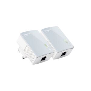 TP-Link TL-PA411KIT AV500 Nano Powerline Adapter Starter Kit - Powerline-adaptersæt - HomePlug AV (HPAV) - kan sluttes til vægstik (pakke med 2)