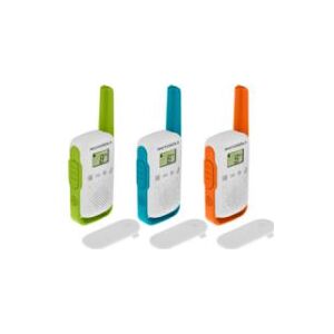 Motorola Talkabout T42 - Triple Pack - transportabel - tovejs radio - PMR - 446 MHz - 16 kanaler - grøn og hvid, blå og hvid, orange og hvid (pakke m