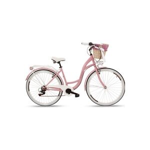 Goetze City bike Mood 28'' pink med flettet kurv