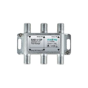 Axing BAB 4-12P SPLITTER 4-FOLD 12 DB 5 - 1218 MHZ F-STIK PREMIUM-LINE