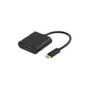 DELTACO USBC-HDMI - Ekstern videoadapter - USB-C 3.1 - HDMI - sort