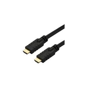 StarTech.com 10m(30ft) HDMI 2.0 Cable, 4K 60Hz Active HDMI Cable, CL2 Rated for In Wall Installation, Long Durable High Speed Ultra-HD HDMI Cable, HDR 10, 18Gbps, Male to Male Cord, Black - Al-Mylar EMI Shielding (HD2MM10MA) - HDMI-kabel - HDMI han til HD
