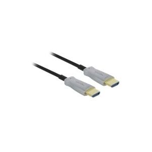 Delock - High Speed - HDMI-kabel - HDMI han til HDMI han - 50 m - fiberoptik - sort - 4K support, Active Optical Cable (AOC)