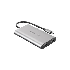 Targus HyperDrive Dual - Videoadapter - 24 pin USB-C til HDMI, 24 pin USB-C - USB Power Delivery (100 W), 4K30 Hz (HDMI 2. display), 4K60 Hz (HDMI 1. display)