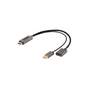 StarTech.com 1ft (30cm) HDMI to DisplayPort Adapter, Active 4K 60Hz HDMI Source to DP Monitor Adapter Cable, USB Bus Powered, HDMI 2.0 to DisplayPort Converter for Laptops/PC - Supports HDR and Ultrawide Displays (128-HDMI-DISPLAYPORT) - Adapterkabel - HD