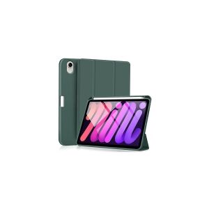 eSTUFF Miami - Flipomslag til tablet - polykarbonat, polyuretan-læder, termoplastisk polyuretan (TPU) - klar, mørkegrøn - for Apple iPad mini (6. generation)
