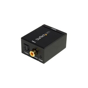 StarTech.com SPDIF Digital Coaxial or Toslink Optical to Stereo RCA Audio Converter - Digital Audio Adapter (SPDIF2AA) - Koaksal/optisk digital audio konverter - sort - for P/N: FPCEILPTBLP, FPWARTB1M, FPWFXBAT, FPWTLTBAT, STNDMTV100, STNDMTV70, STNDMTVDU