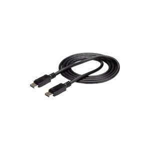 StarTech.com DisplayPort 1.2 Cable w/ Latches - 6ft / 2m - HBR2 - 4K x 2K Display - Certified DP to DP Video Cable M/M (DISPLPORT6L) - DisplayPort kabel - DisplayPort (han) til DisplayPort (han) - 1.8 m - haspet - sort - for P/N: DK31C3HDPDUE, DKM30CHDPD,