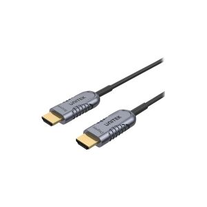 Unitek Ultrapro C11030DGY - HDMI-kabel - HDMI han til HDMI han - 20 m - afskærmet hybrid kobber/fiberoptik - Active Optical Cable (AOC), 4K120 Hz support, 8K60 Hz support