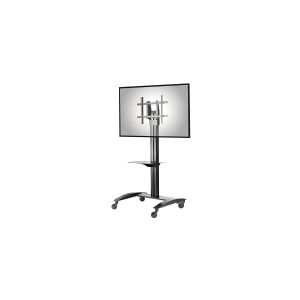 Peerless SmartMount Universal Flat Panel TV Cart SR560G - Vogn med hjul - for fladt panel - koldvalset stål, farvetonet glas - sort - skærmstørrelse: 32-75 - monteringsgrænseflade: 600 x 400 mm