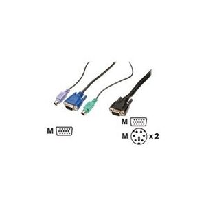 DIGITUS - Kabel til tastatur / video / mus (KVM) - HD-15 (VGA) (han) til PS/2, HD-15 (VGA) (han) - 3 m - for Digitus DC-71302GE, DC-71401GE, DC-72302GE, DC-72302US, DC-72401GE