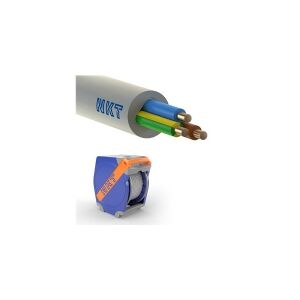 NKT Installationskabel, halogenfri 3G6 mm² NOIKLX90 lysegrå 300/500V,Qaddy, udvendig dimension max. 13,5 mm - (190 meter)