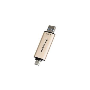 Transcend JetFlash 930C - USB flashdrive - 512 GB - USB 3.2 Gen 1 / USB-C - guld