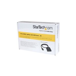 StarTech.com HDMI Cable Splitter - 2 Port - 4K 30Hz - Powered - HDMI Audio / Video Splitter - 1 in 2 Out - HDMI 1.4 - Video-/audiosplitter - 2 x HDMI - desktop - for P/N: ST121SHD50, SVA5M3NEUA