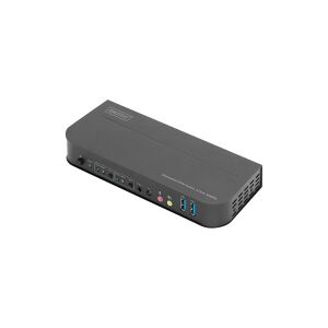 DIGITUS KVM Switch, 2-Port, 4K60Hz, 2xDP in, 1xDP/HDMI out