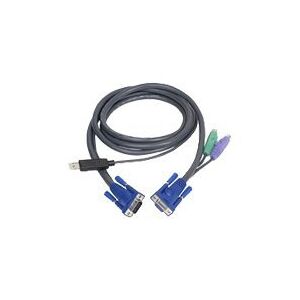 ATEN Technology ATEN Intelligent KVM Cable 2L-5502UP - Kabel til tastatur / video / mus (KVM) - USB, HD-15 (VGA) (han) til PS/2, HD-15 (VGA) - 1.8 m