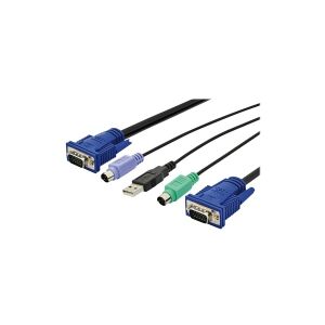 DIGITUS Octopus - Kabel til tastatur / video / mus (KVM) - HD-15 (VGA) (han) til USB, PS/2 (han) - 3 m - sort