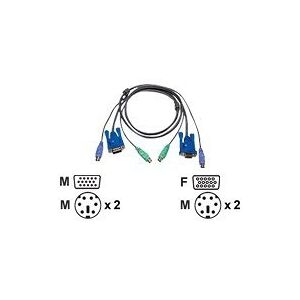 ATEN Technology ATEN 2L-5005P/C - Kabel til tastatur / video / mus (KVM) - PS/2, HD-15 (VGA) (han) til PS/2, HD-15 (VGA) - 5 m - for ATEN CS-142  MasterView CS-124, 84, 88, 9134  MasterView Lite CS142  MasterView Plus CS138