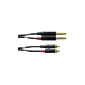 Cordial CFU 1.5 PC, 2 x RCA, Hanstik, 2 x 6.35mm, Hanstik, 1,5 m, Sort