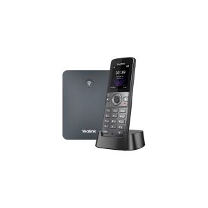 Yealink W74P - Ledningsfri VoIP telefon - med Bluetooth interface med opkalds-ID/opkald venter - DECT - 3-vejs opkaldskapacitet - SIP, SIP v2, RTCP-XR, VQ-RTCPXR - klassisk grå, space grey