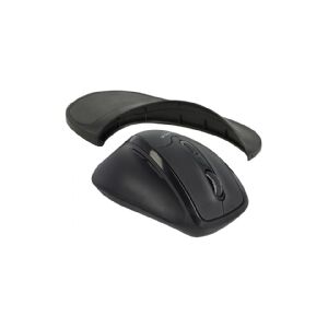 Delock Ergonomic - Mus - ergonomisk - venstrehåndet - optisk - 5 knapper - trådløs - 2.4 GHz - trådløs modtager (USB) - sort - detailsalg