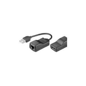 Goobay 93321, USB A, RJ45, Sort