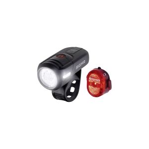 SIGMA Light set Aura 45 USB/ Nugget II Black/ red Li-ion, 45 lux (standard), 15 lux (eco), USB-rechargable light set, Set,