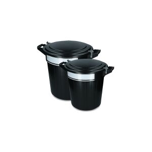 Vplast Storage bucket 80 l black, lid, lock and writing label 1 st