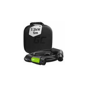 GREENCELL Green Cell ladekabel til elbil type 2 stik - 1 faset, 32A - Optil 7,2 kW - 5 meter