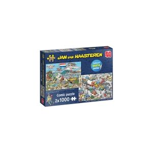 Jumbo Jan van Haasteren Traffic Chaos & By Air Land and Sea 2x1000pcs, 1000 stk, Humor, 12 År