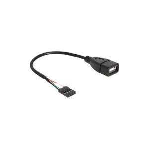 Delock - USB intern til ekstern kabel - USB (hun) til 4-pin USB 2.0 samlekasse (hun) - 20 cm