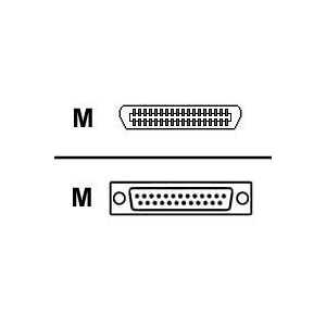 Lexmark - Parallelkabel - 36-PIN mini-Centronics (han) til DB-25 (han) - 1.8 m - for Lexmark C720, C750, C752, C910, C912, T520, T620, T622, W812, W820, X522, X830, X832, X912