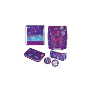 Herlitz FiloLight Plus Sea Bubbles, Pencil pouch, Sport bag, Penalhus, Skoletaske, Pige, Grad & grundskole, Rygsæk, 16 L, Frontlomme, Sidelomme