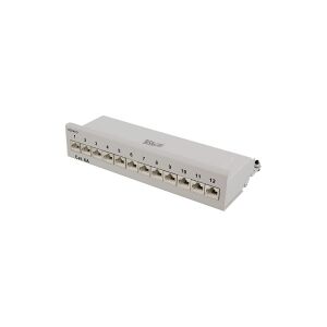 DELTACO PAN-212 - Patch-panel - vægmonterbar - CAT 6a - RJ-45 X 12 - grå