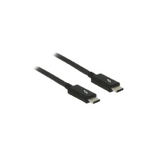 Delock - Thunderbolt kabel - 24 pin USB-C (han) til 24 pin USB-C (han) - USB 3.1 Gen 1 / Thunderbolt 3 / DisplayPort 1.2a - 20 V - 3 A - 2 m - 4K support - sort